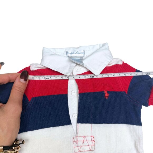 Ralph Lauren Baby Polo Shirt 3M Red White Navy Stripes – Toddler / Infant - Picture 7 of 11